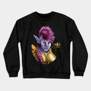 Purple Punk Orc Warrior Lady Crewneck Sweatshirt